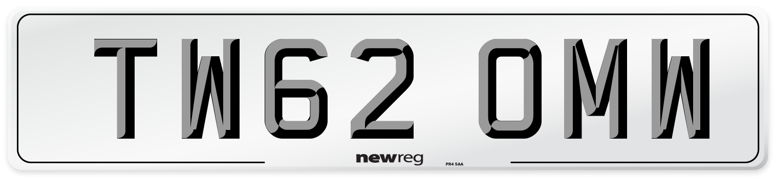 TW62 OMW Number Plate from New Reg